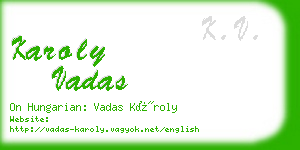 karoly vadas business card